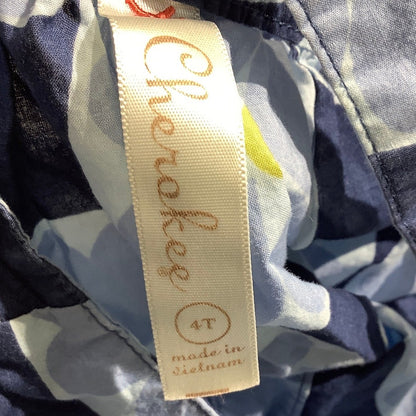 Cherokee Light Blue Floral Sun Dress Girls Size 4T — Summer, Cotton, Casual