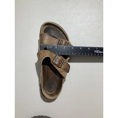 Birkenstock Brown Leather Two Strap Sandals — Comfort, Casual, Classic