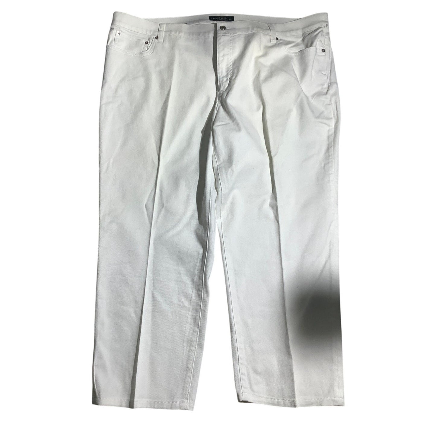 Lauren Ralph Lauren Cropped Jeans, White, Women’s 22W — Classic Straight, Casual