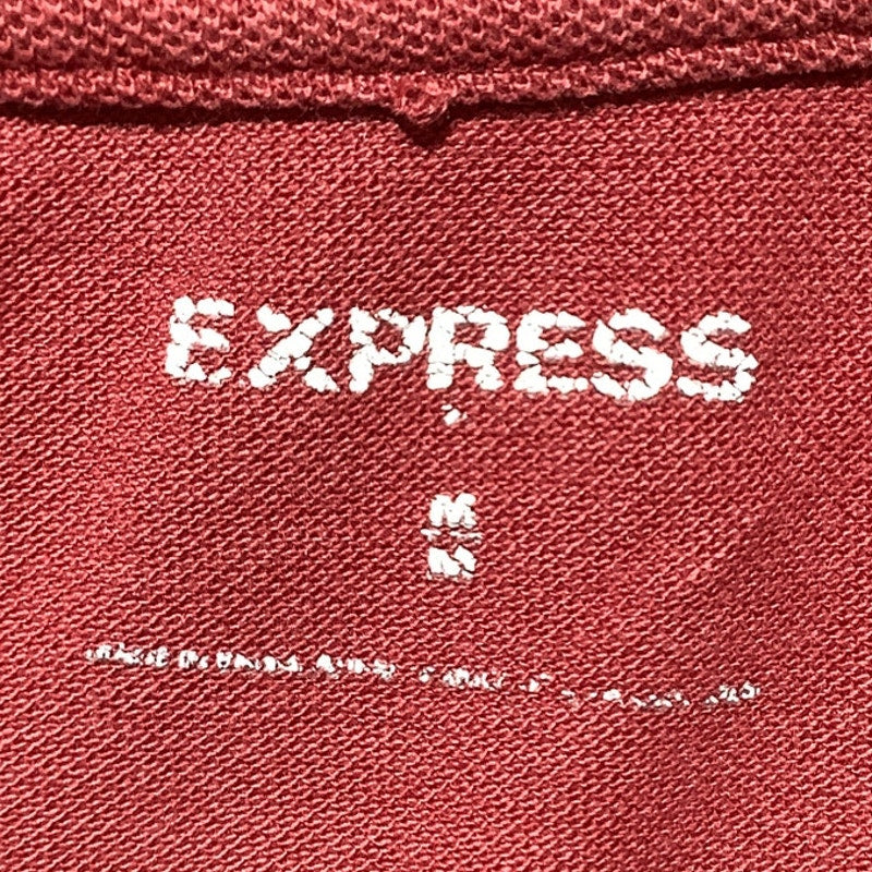 Express Men’s Polo Medium Maroon 100% Cotton Lion — Preppy, Classic, Casual