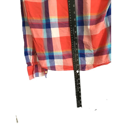 Abercrombie & Fitch Red/Blue Plaid Button-Up Shirt  M - Preppy, Classic, Casual