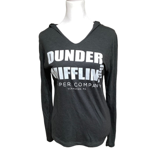 Dunder Mifflin Women's S Top Grey Long Sleeve Hoodie The Office Y2K TV