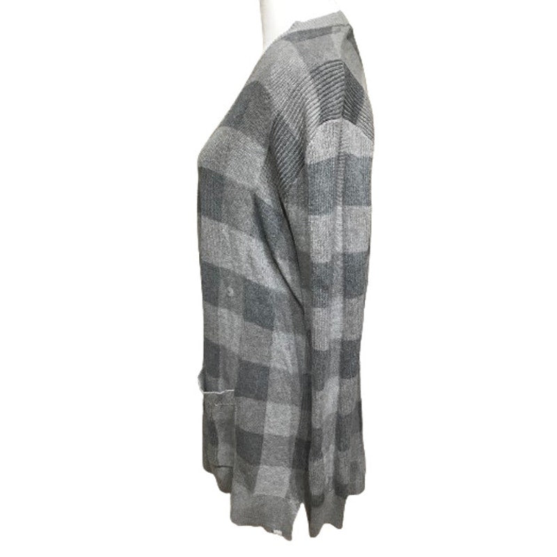 Eddie Bauer Grey Plaid Cardigan - Sz L - Cozy, Casual, NWT