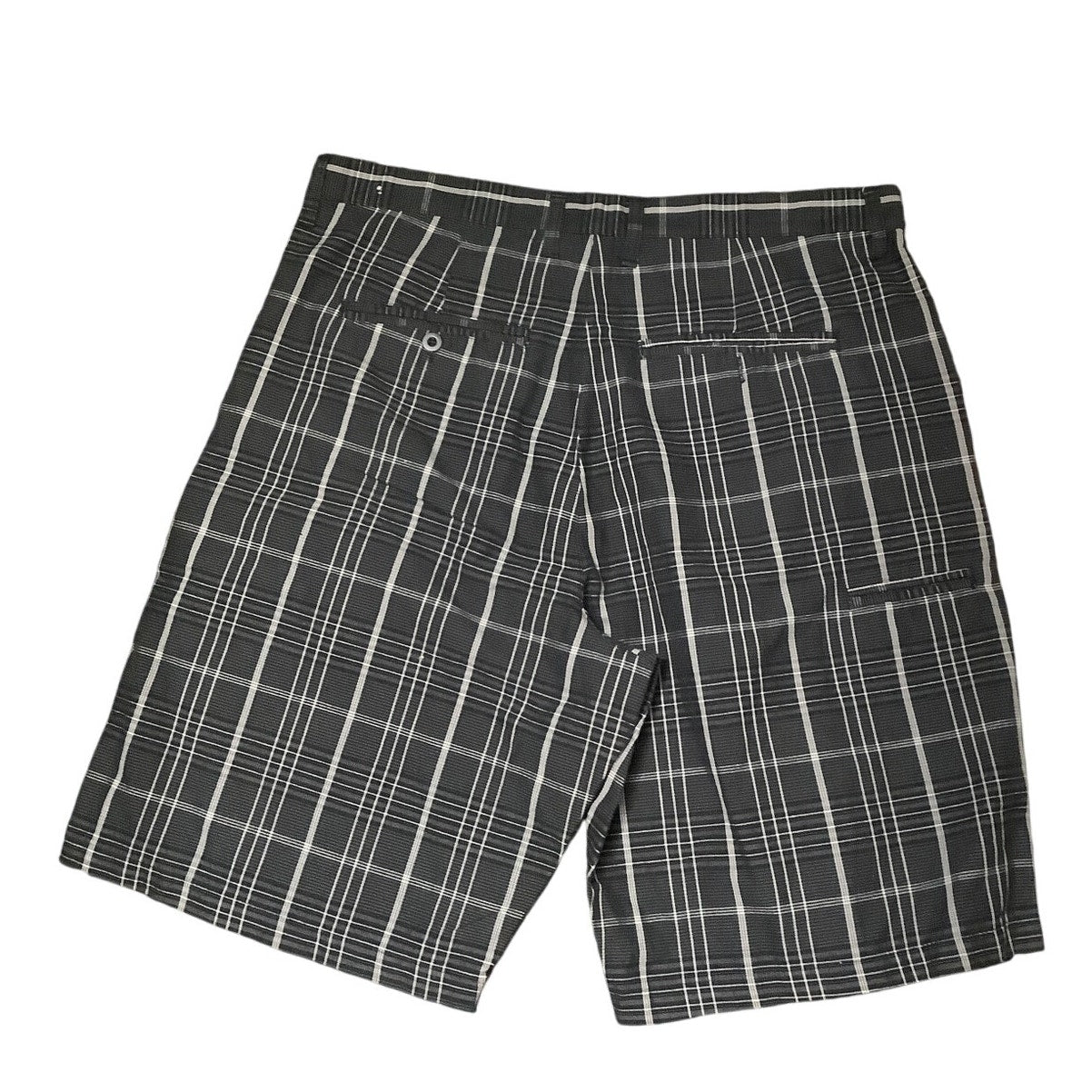 Burnside Men's Black and Grey Striped Shorts 36 - Casual, Preppy, Streetwear