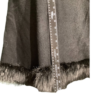 Cape Cloak Faux Fur Trim Shawl One Size — Formal Cape, Evening Wrap, Elegant