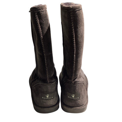 Bearpaw Sheepskin Lined Suede Boots Dark Brown Women’s 9 — Winter, Cozy, Casual