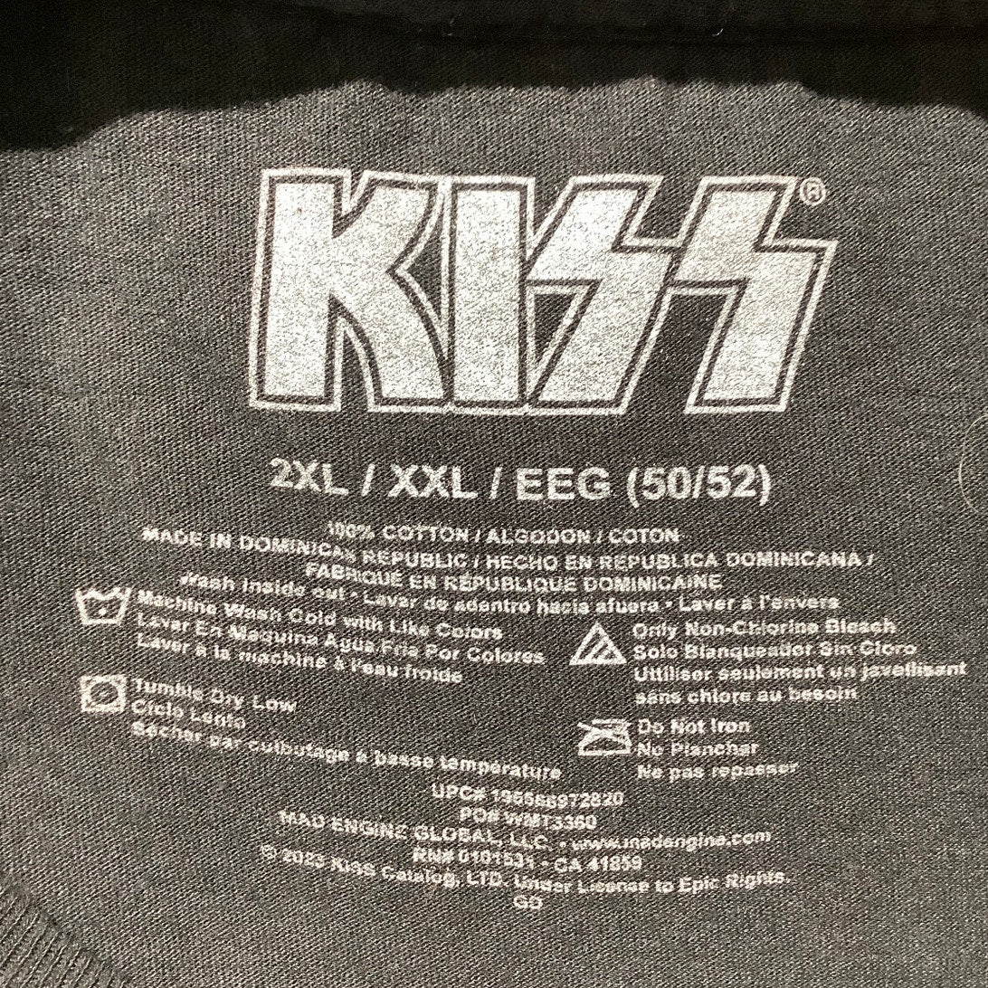 KISS Men’s 2XL American Flag Graphic T-Shirt — Rock, Patriotic, Vintage