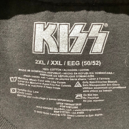 KISS Men’s 2XL American Flag Graphic T-Shirt — Rock, Patriotic, Vintage