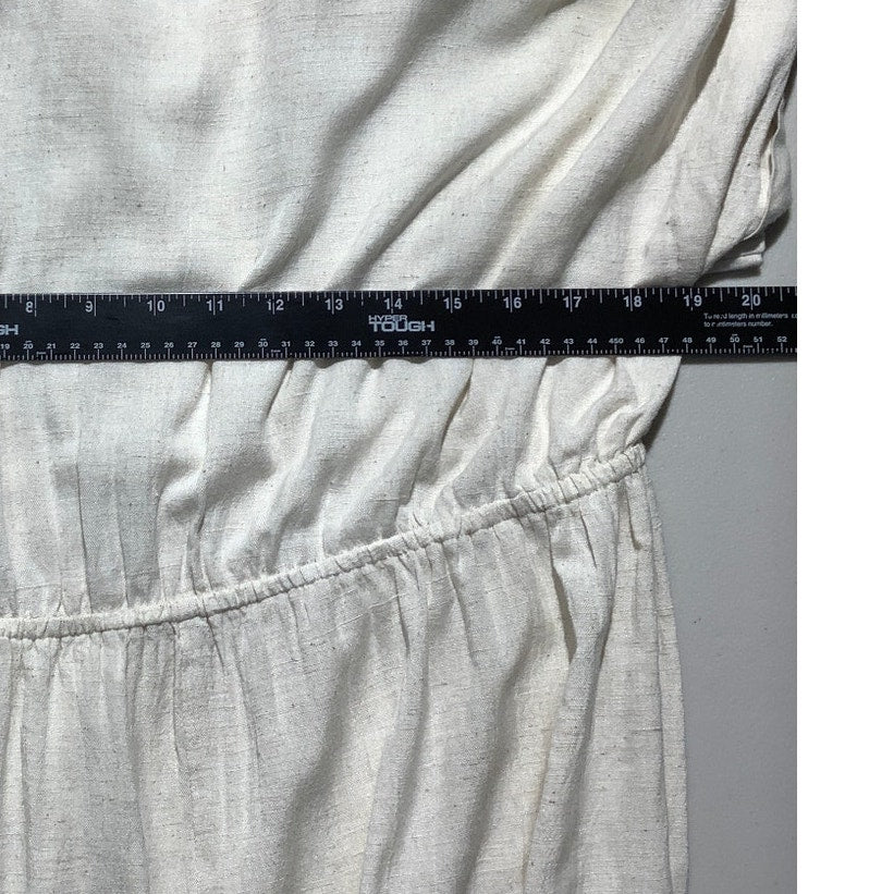 Cassee's Off White Midi Dress Women’s Size 2X – Cotton, Collared, Casual Chic