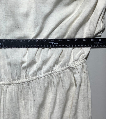 Cassee's Off White Midi Dress Women’s Size 2X – Cotton, Collared, Casual Chic
