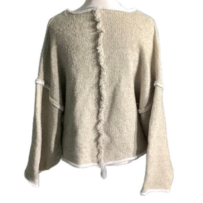 POL Light Tan Knit Cropped Top Women’s Size S/M — Boho, Casual, Textured