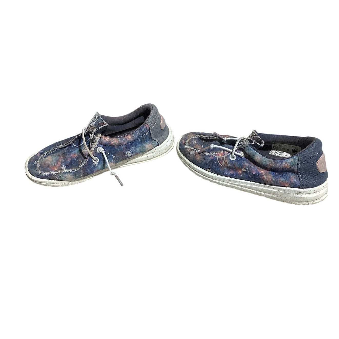 Hey Dude Youth Shoes Size 2 — Galaxy Blue, Metallic, Wally Slip-On