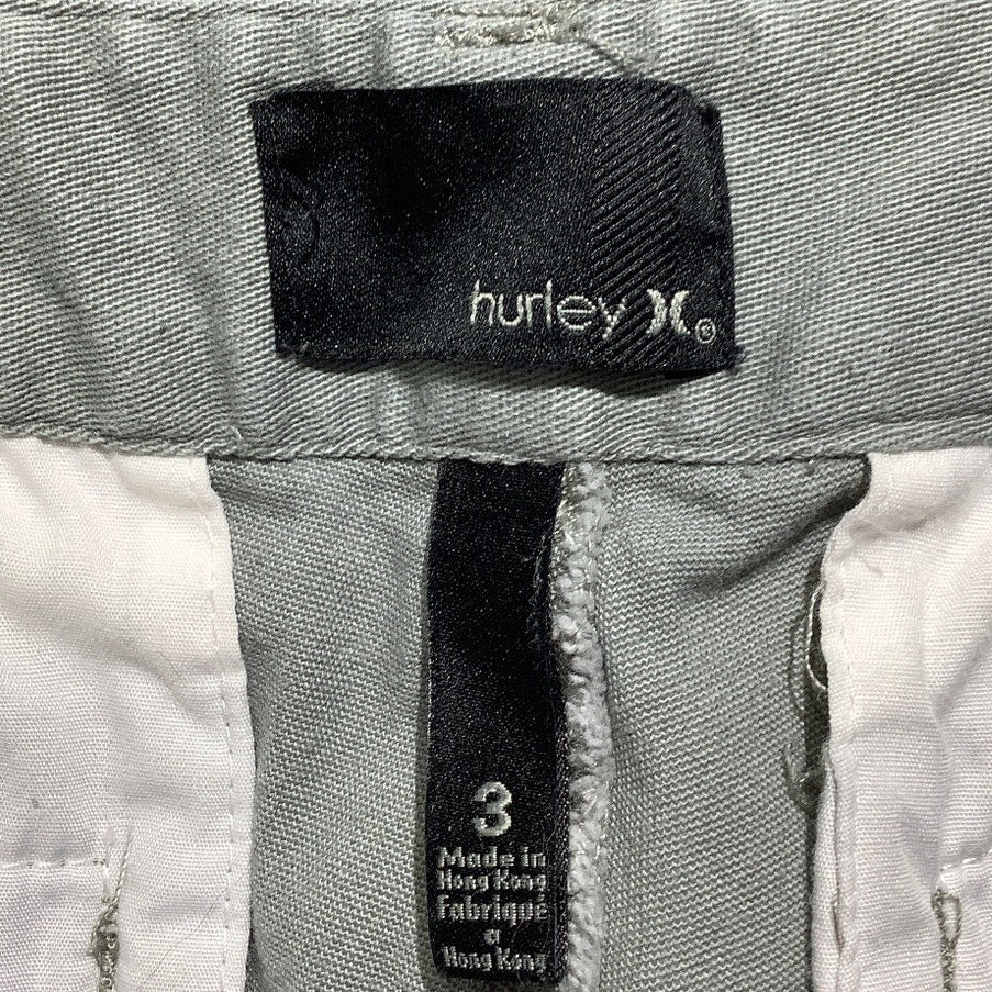 Hurley Chino Shorts Youth Size 3 Light Gray — Casual, Skate, Surf