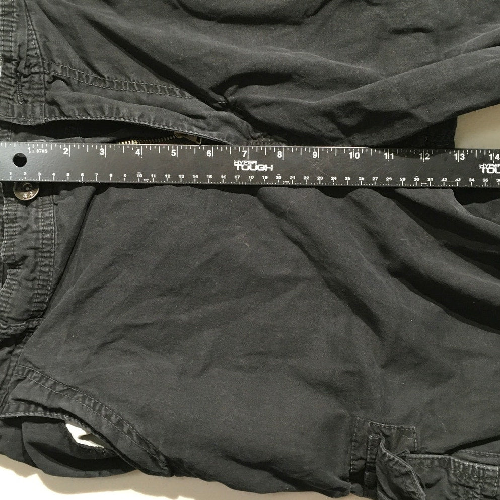 Kilburne Finch Men's Black Cargo Shorts Size 38 - Utility, Streetwear, Casual