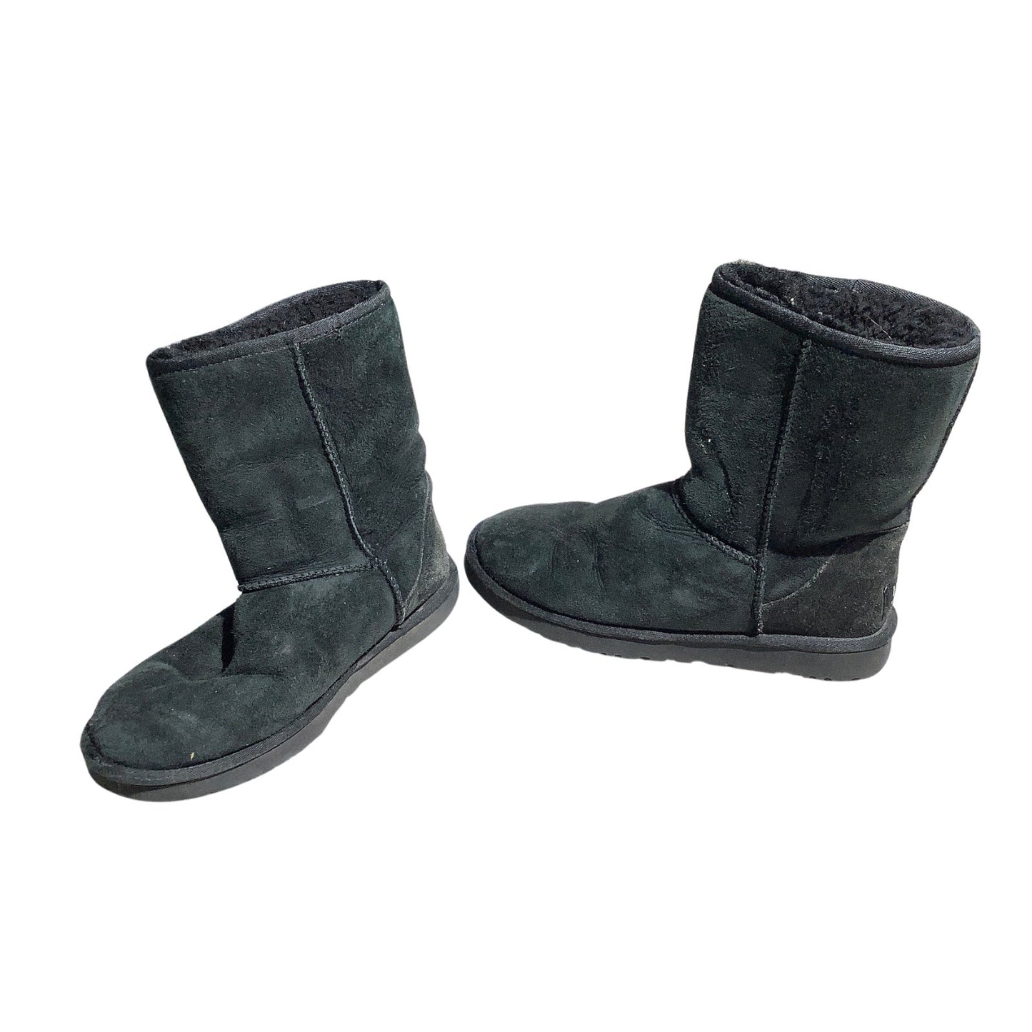 UGG Black Classic Short II Suede Sheepskin Boots Women 8 — Cozy, Winter, Comfort