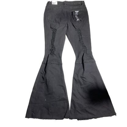 Almost Famous High Rise Flare Jeans Black Women’s 11 — Distressed, Retro, Trendy