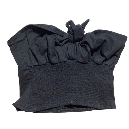 J. Galt Crop Top Women’s Size XS Black — Tie Front, Casual, Trendy