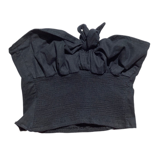 J. Galt Crop Top Women’s Size XS Black — Tie Front, Casual, Trendy