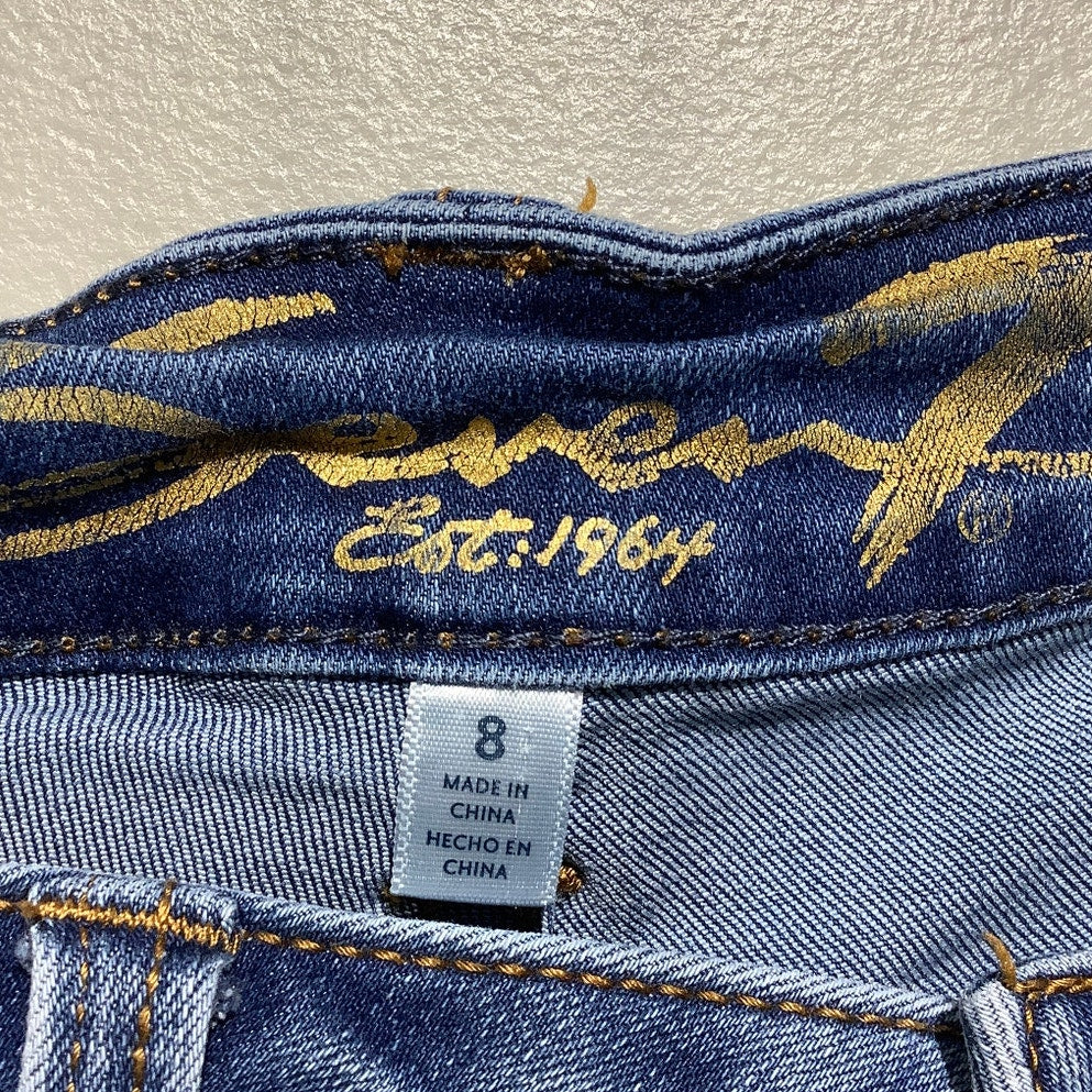 Seven7 Denim Blue Weekend Shorts Women’s Size 8 — Casual, Frayed Hem, Stretch