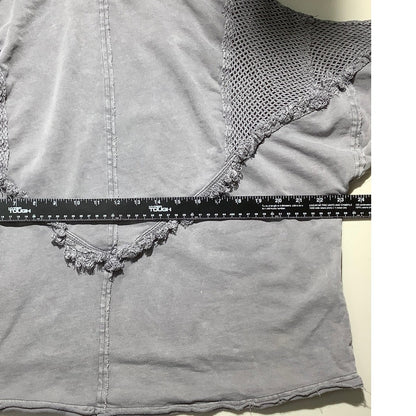 Easel Gray Hooded Long Sleeve Top Women’s Size S — Boho, Casual, Lightweight