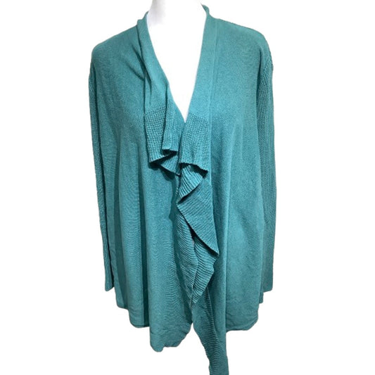 Eileen Fisher Green Silk Blend Cardigan M - Elegant, Minimalist, Luxurious