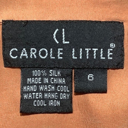 Carole Little 100% Silk Blouse Women’s 6 – Burnt Orange, Collared, Long Sleeve