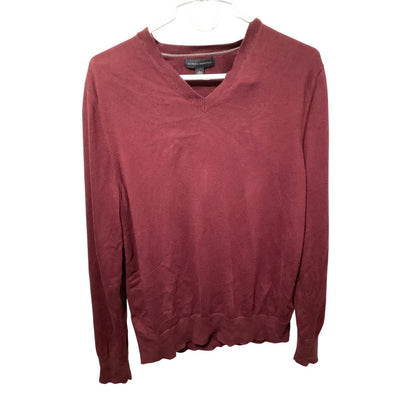 Banana Republic Men's Maroon Silk Cashmere V-Neck Sweater L - Classic, Preppy