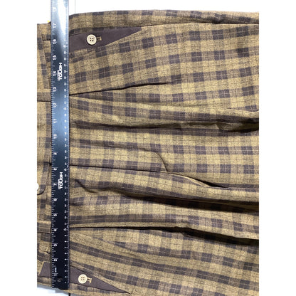 Giorgio Brutini Plaid Dress Pants Men’s 34W x 32L – Vintage, Formal, Cuffed Hem