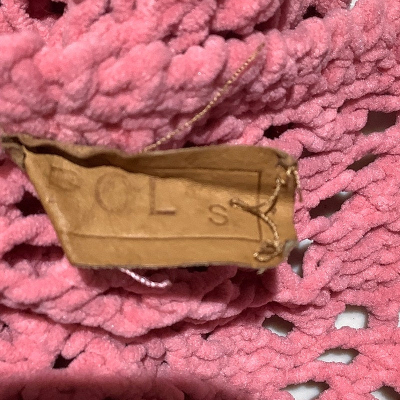 POL Pink Crochet Knit Sweater Women’s Size S/M — Boho, Lightweight, Oversized