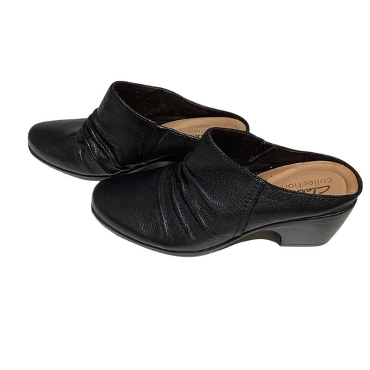 Clarks Women's Black Slip-On Booties - Size 6 - Casual, Comfortable, Ankle Boots