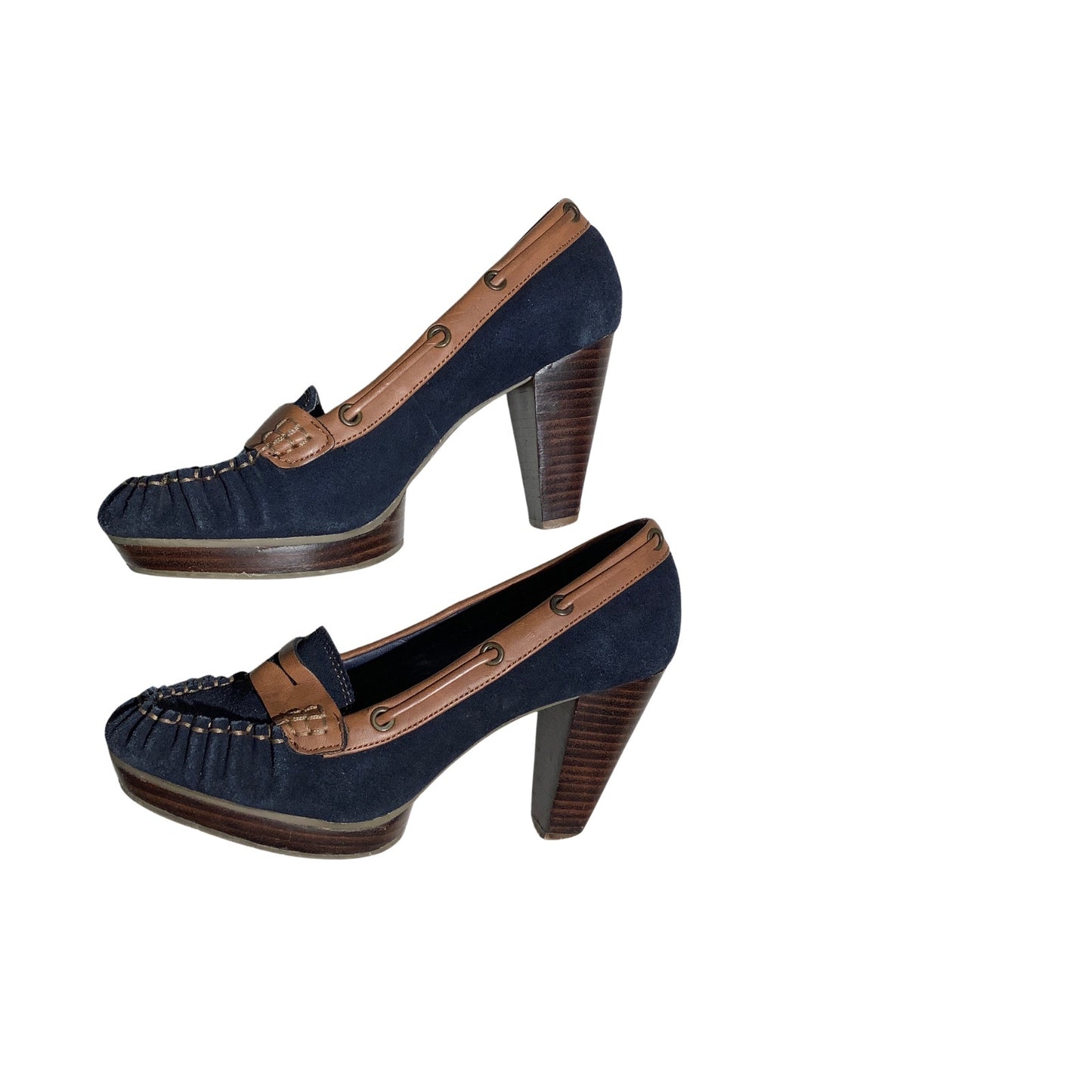 Tommy Hilfiger Platform Loafer Heels Women Size 7.5M — Preppy, Nautical, Office