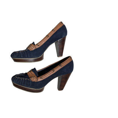 Tommy Hilfiger Platform Loafer Heels Women Size 7.5M — Preppy, Nautical, Office