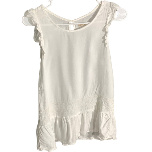 Hollister White Eyelet Ruffle Top Women’s Size S — Boho, Feminine, Casual