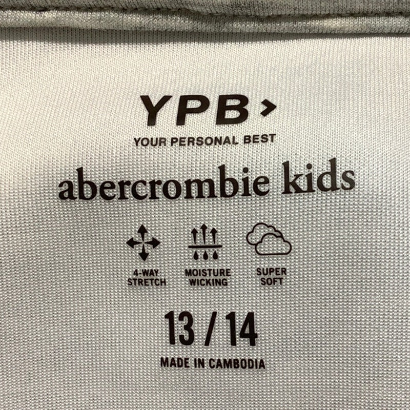 Abercrombie Kids Light Gray Child 13/14 1/4 Zip Hoodie - Casual, Cozy, Stylish