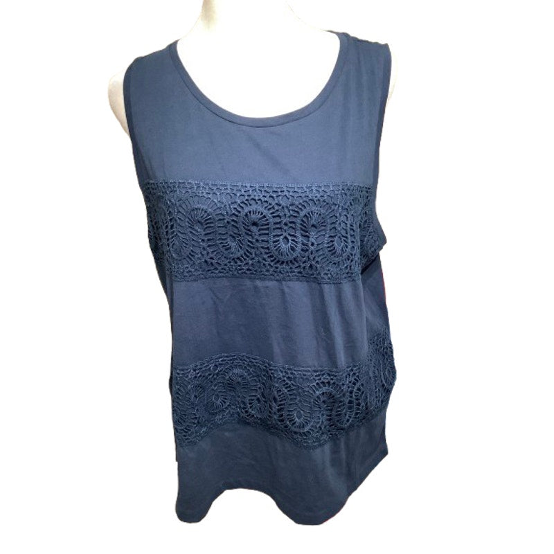 J.Crew Navy Cotton Tank Top - Size Medium - Classic, Feminine, Preppy