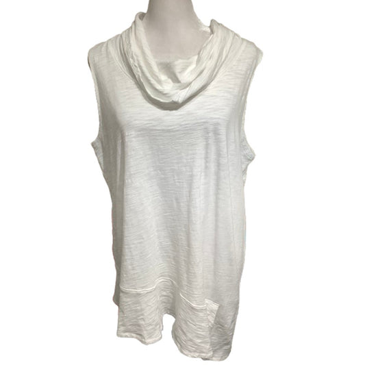 Habitat White Sleeveless Cowl Neck Tunic L - Minimalist, Casual, Relaxed Chic
