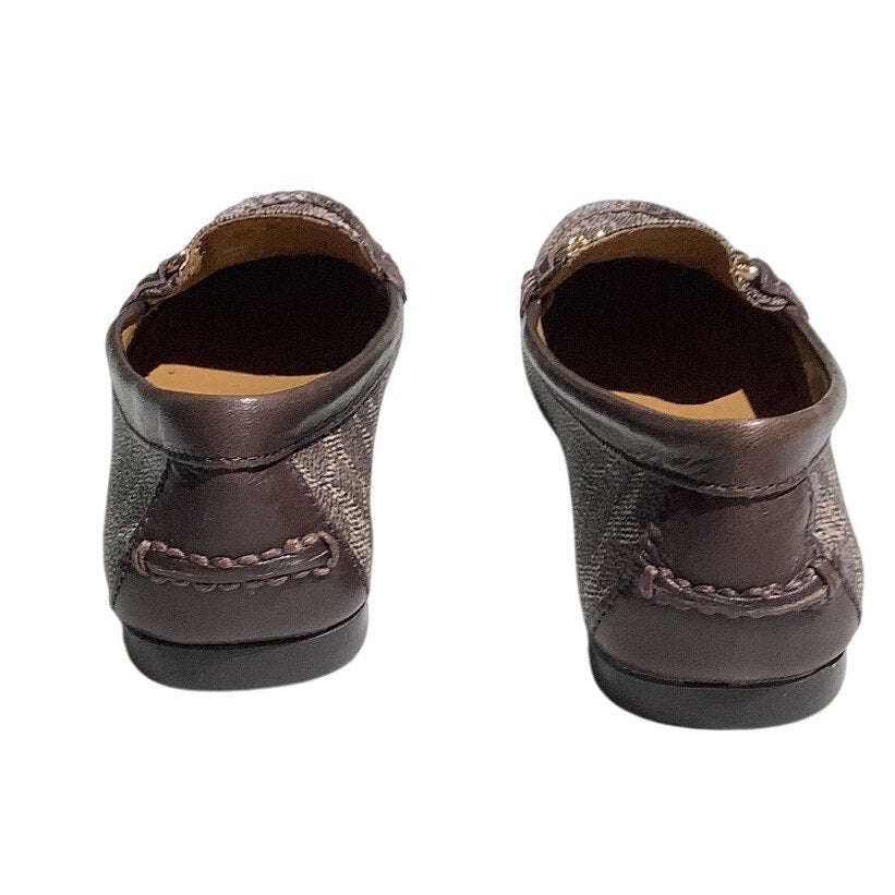 Coach Brown Olive Signature Monogram Loafers Women’s 5.5 — Preppy, Y2K, Designer