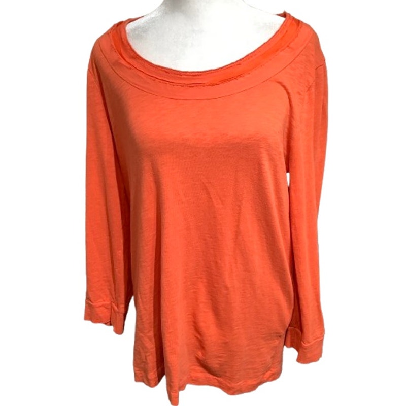 J.Crew Orange Long Sleeve Top XL - Casual, Relaxed, Minimalist