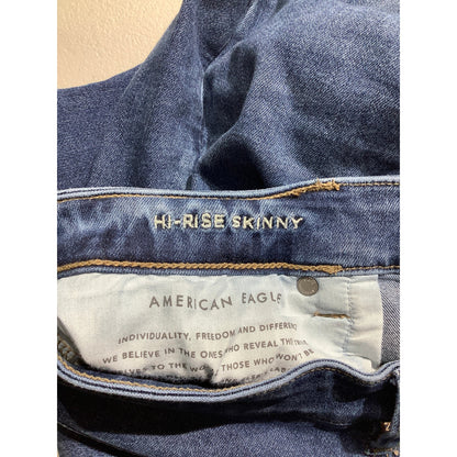 American Eagle Blue Hi-Rise Skinny Jeans Women 10— Stretch, Casual, Everyday