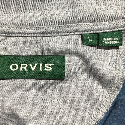 Orvis Light Blue 1/4 Zip Fleece Pullover Men L — Outdoor, Casual, Comfort