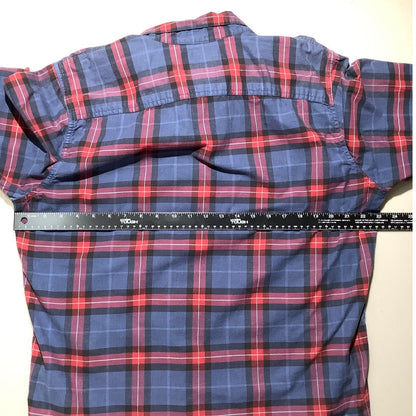 Hollister Men's XL Navy Red Plaid Epic Flex Stretch Slim Fit Shirt