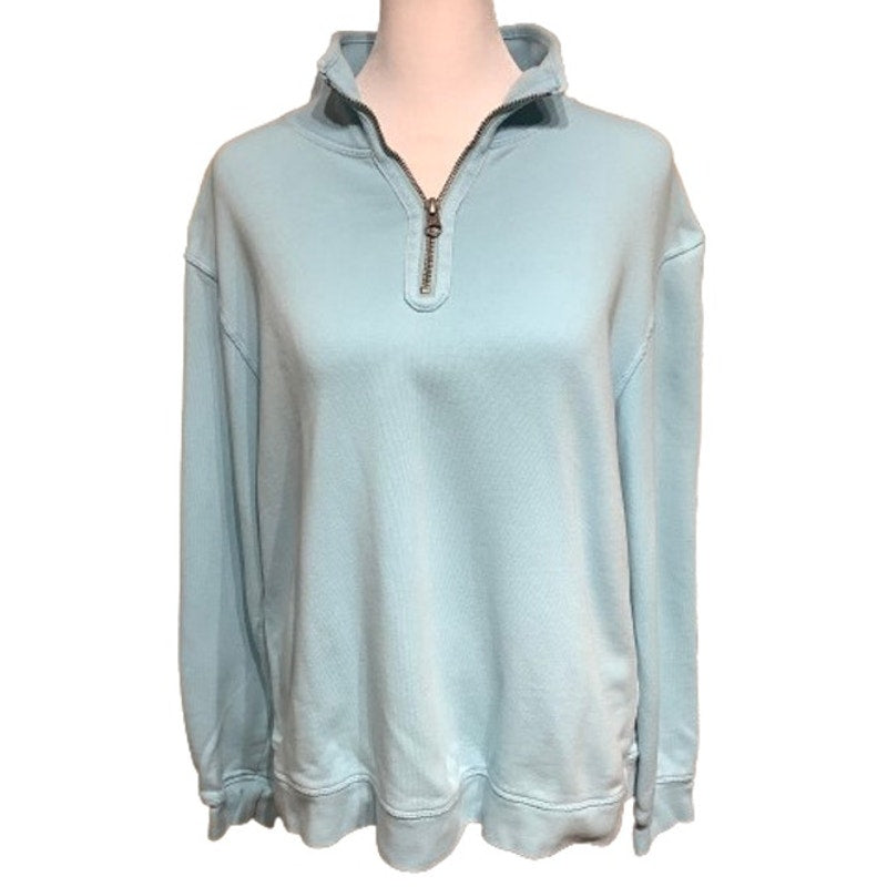 Mod-o-Doe Cyan Quarter-Zip Sweatshirt Activewear Athleisure Loungewear Comfy