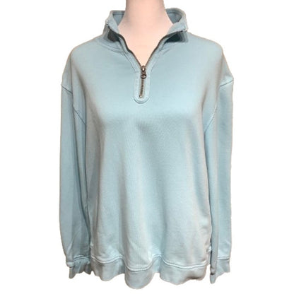 Mod-o-Doe Cyan Quarter-Zip Sweatshirt Activewear Athleisure Loungewear Comfy