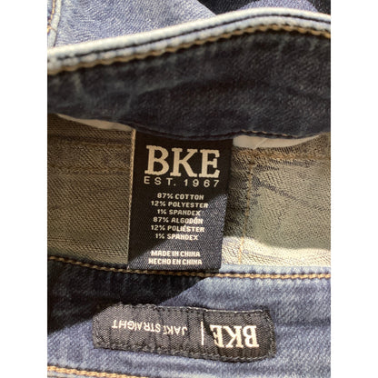 BKE Jake Men’s 34x30 Dark Blue Straight Leg Jeans — Distressed, Western, Casual