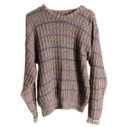 Colours by Alexander Julian Sweater Striped, Men’s M — Cotton, Textured, Knit