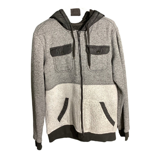 Rerun Full Zip Hoodie Jacket Youth Large Black Gray— Utility, Casual, Streetwear