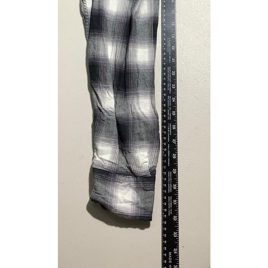 Lucky Brand Men's XXL Navy Purple White Plaid Stretch Button Down