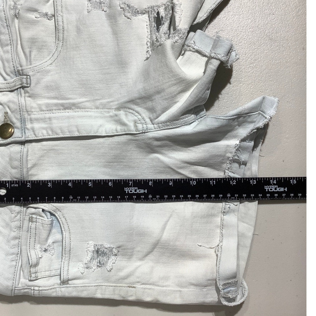 American Eagle Denim Shorts Women’s Size 12 — Super Stretch, Raw Hem, Casual