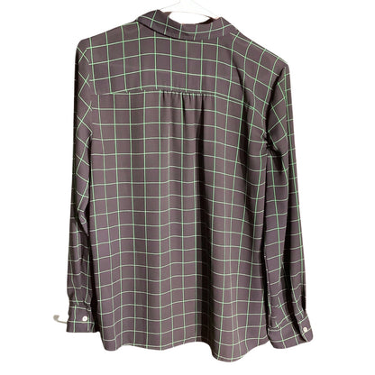 J.Crew Check Button-Down Shirt Women’s Small — Long Sleeve, Lightweight, Classic