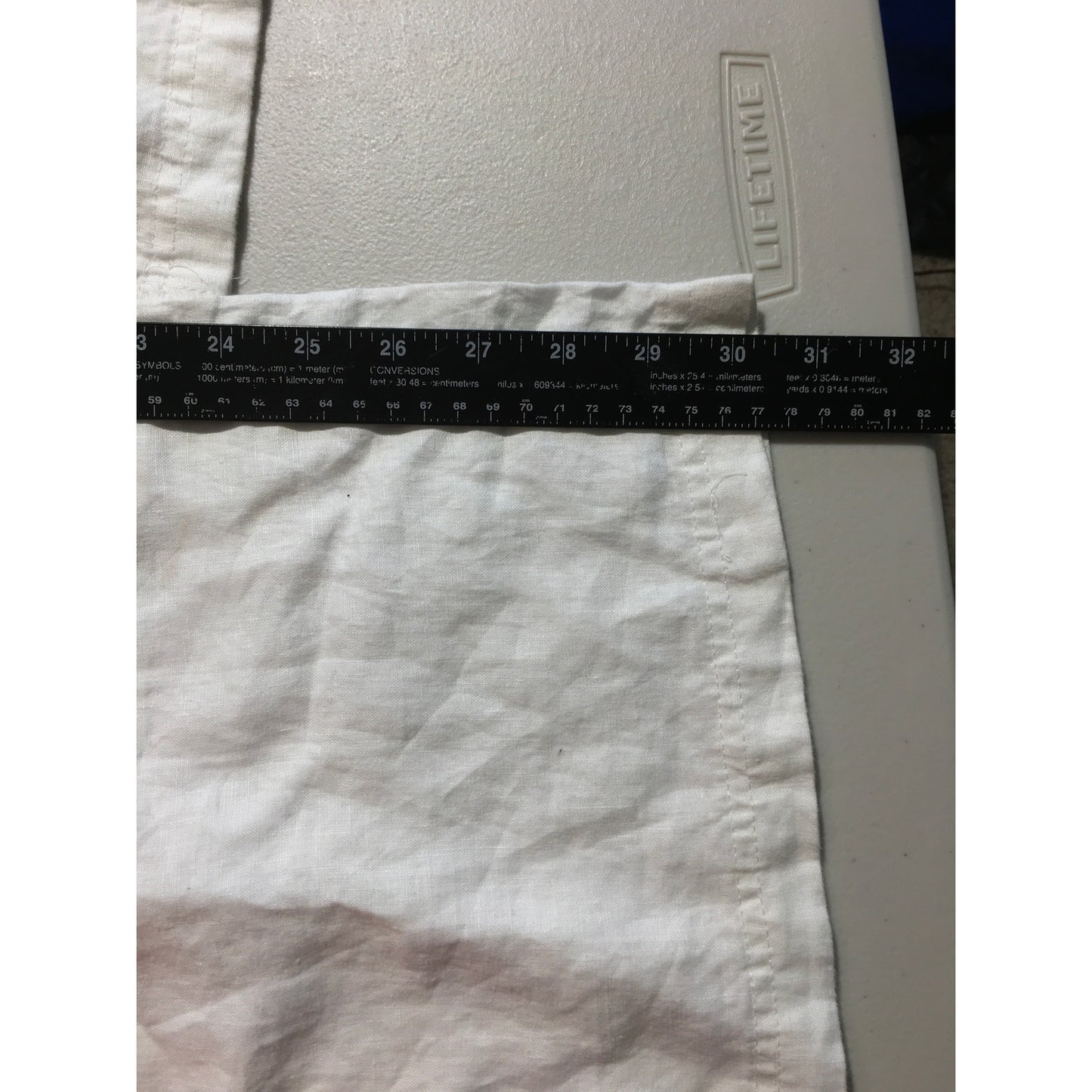 St Tropez White Wide Leg Linen Pants Size L - Resort, Boho, Relaxed
